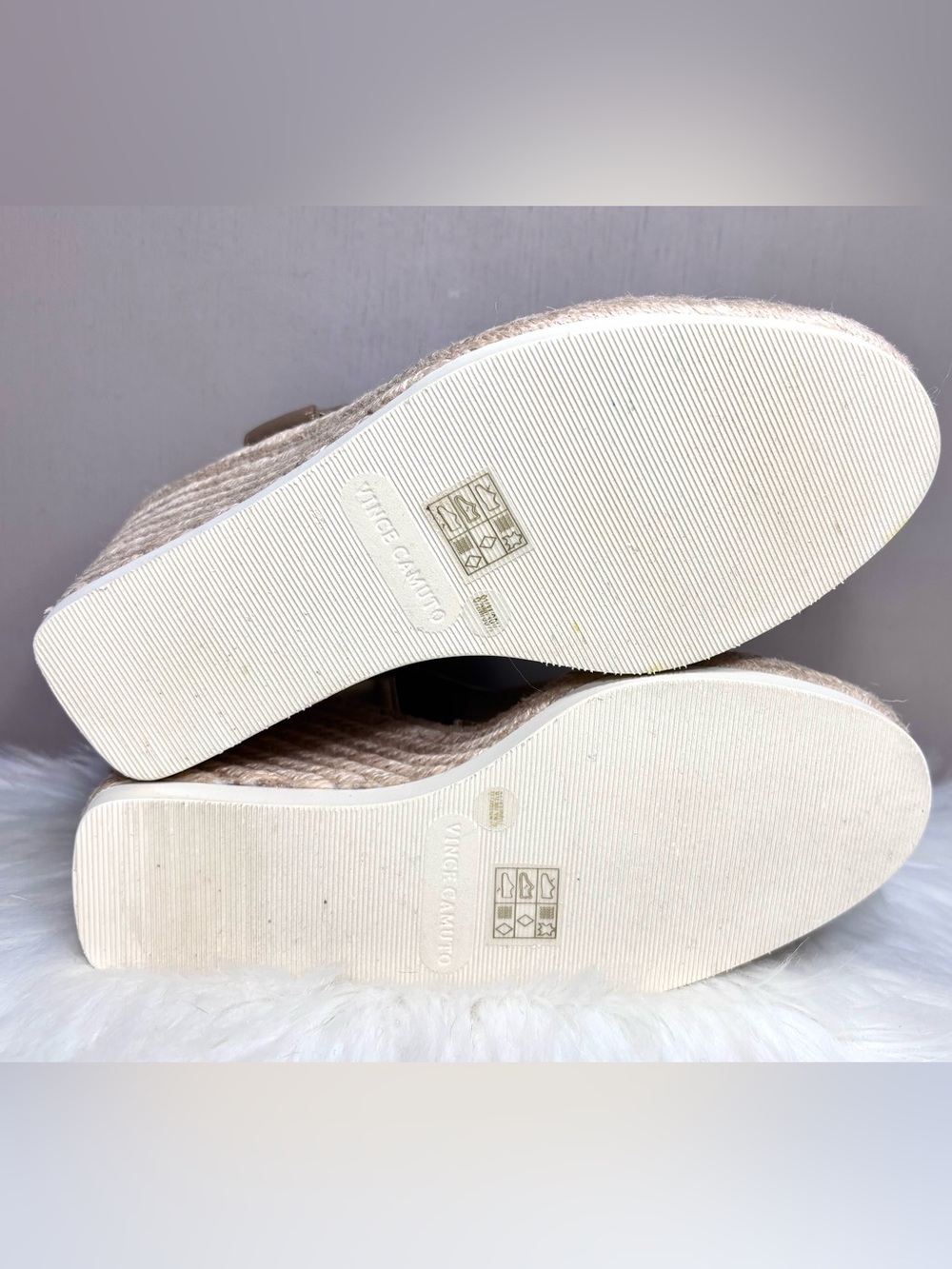 VINCE CAMUTO Metallic Gold Espadrille Platform Slingback Sandals - Picture 6 of 8